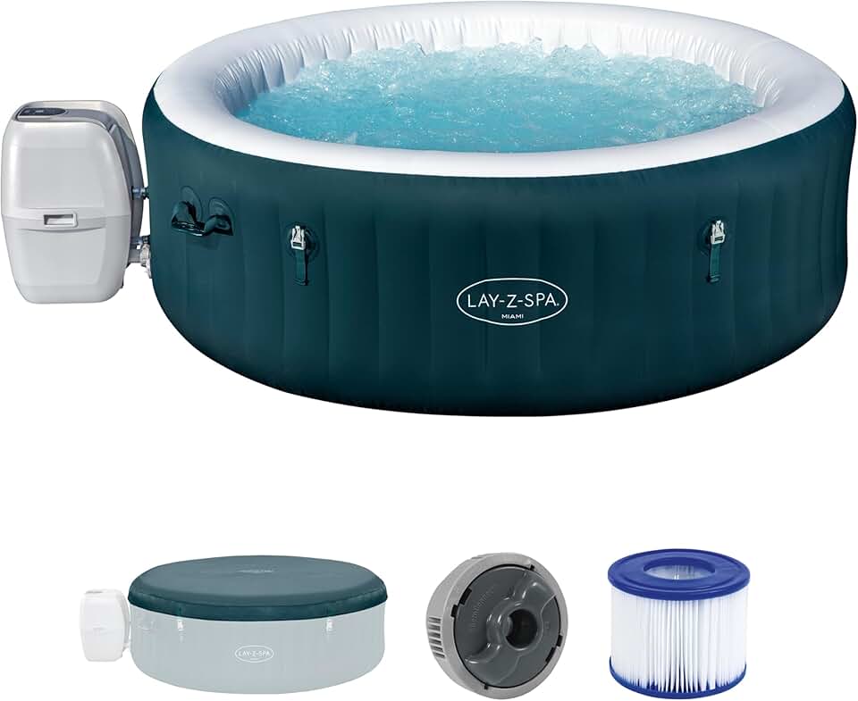 bleujardin - Miami AirJet - 196x196x66 cm - spa gonflable 4-6 pers.