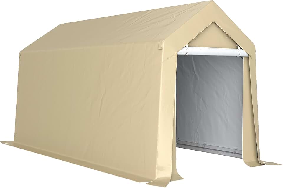bleujardin - Abri de jardin - 2x3,6m - PE 200g/m², cadre acier, grande porte