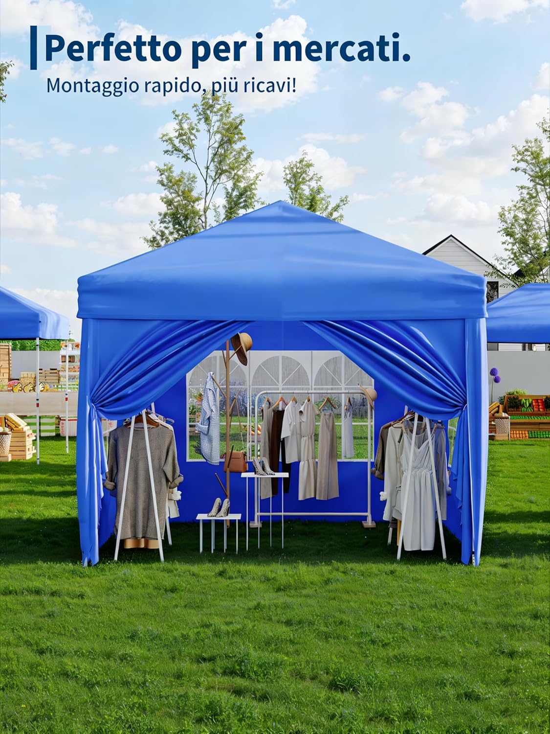 Gravee - tonnelle pliante série pop-up - 3x3m - imperméable, anti-UV, parois latérales