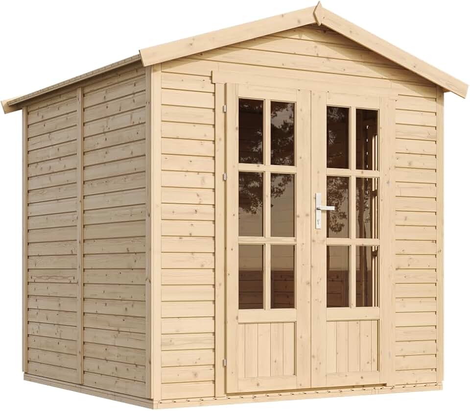 bleujardin - cabane de jardin bois 233x222x233 cm, plancher, verrou, M351FB