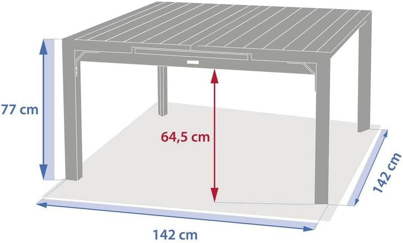 bleujardin - Evasion - table extensible 10 places - alu et effet bois