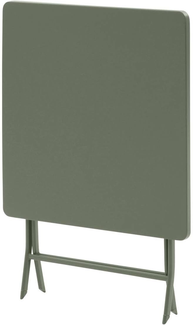 bleujardin - Greensboro carrée 2 places - acier vert antirouille - table pliante jardin