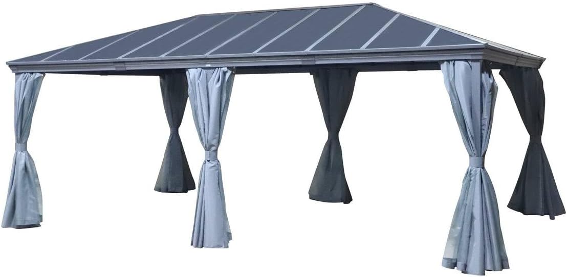 bleujardin - Pergola Belize - 3,6x6m - Aluminium et polycarbonate