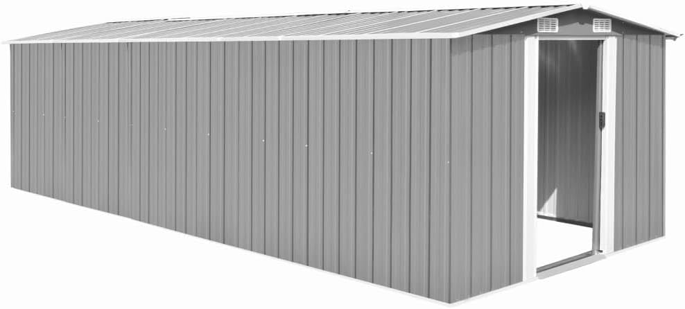 bleujardin Abri de Jardin 257x580x181 cm Métal Gris,Maison & Jardin, Pelouses & Jardins, Vie en extérieur, Structures extérieures, Cabanes & abris de Jardin, Gris (Poids 122.05KG)