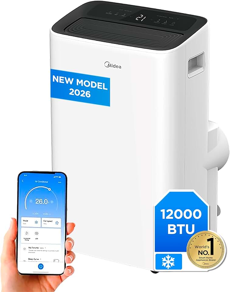 bleujardin - Climatiseur mobile 4 en 1 silencieux, 12000 BTU, contrôle app, compact - MPP1-12CRN1