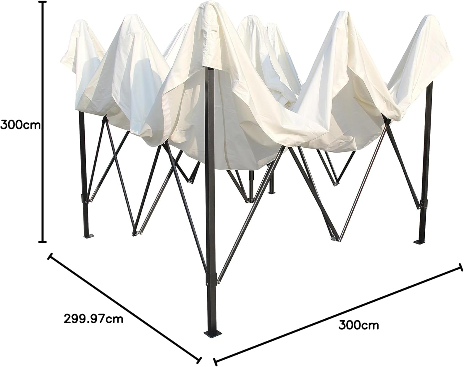bleujardin - Tonnelle pliante série premium - 3x3m - étanche, parois latérales, accessoires, haute qualité