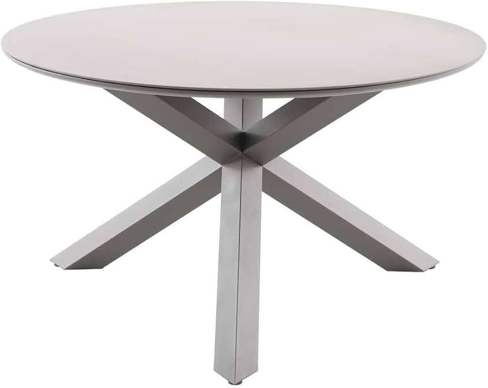 bleujardin - Table de jardin Oryon - 130cm ronde - 6 places, coloris café