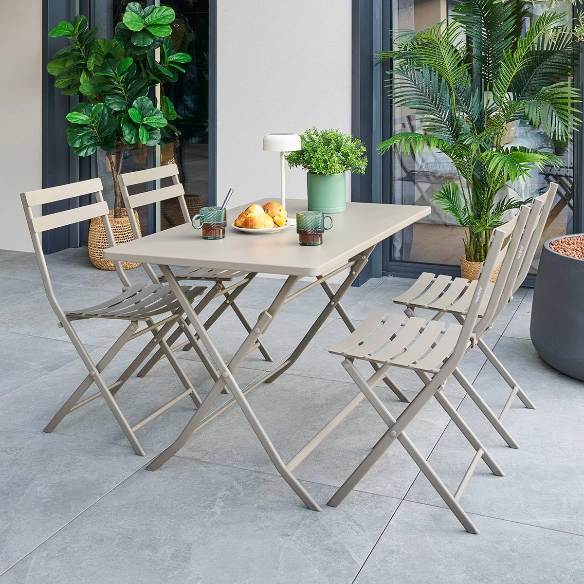 bleujardin - Greensboro - 4 places - Table pliante rectangle acier antirouille