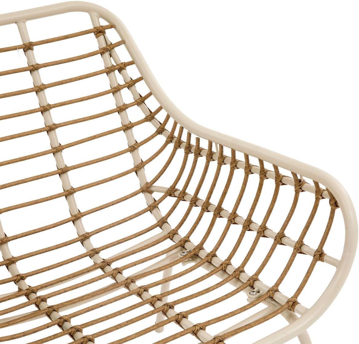 bleujardin - Paopao Beige/Argile - salon 4 places - anti-rouille, coussins confortables