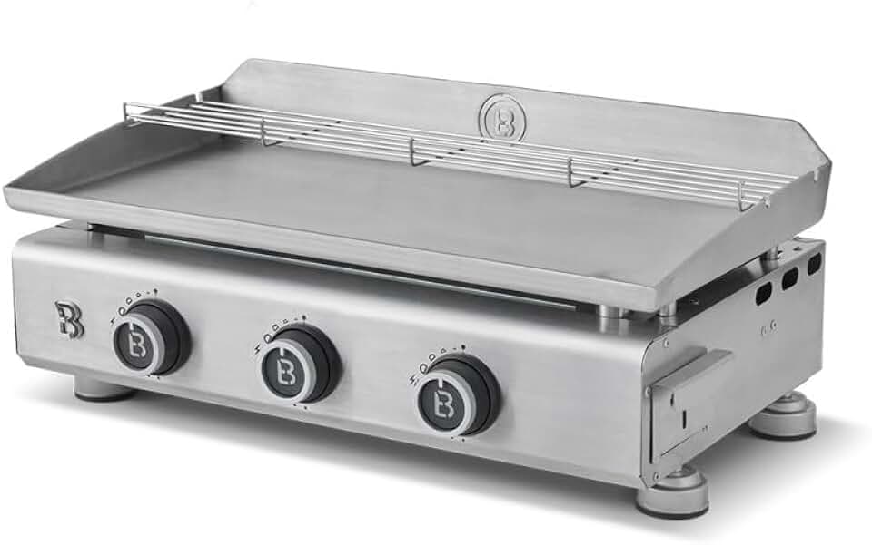 bleujardin - Silvia EVO 3 - 67x34 cm - 3 feux inox, réchauffe, 7,95KW