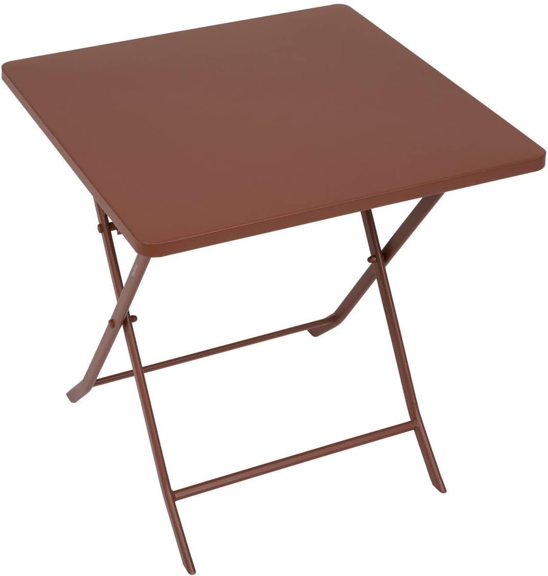 bleujardin - Greensboro - 2 places 70x70cm - table pliante acier acajou