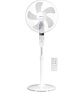 bleujardin Ventilateur sur Pied Ø 40 cm Puissant 55W, 3 Vitesses, 4 Modes, Hauteur Réglable & Têt...