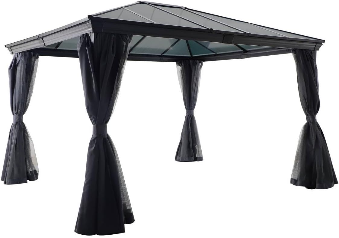 bleujardin - Tonnelle Belize Graphite - 5 places - polyester acier epoxy anti-rouille