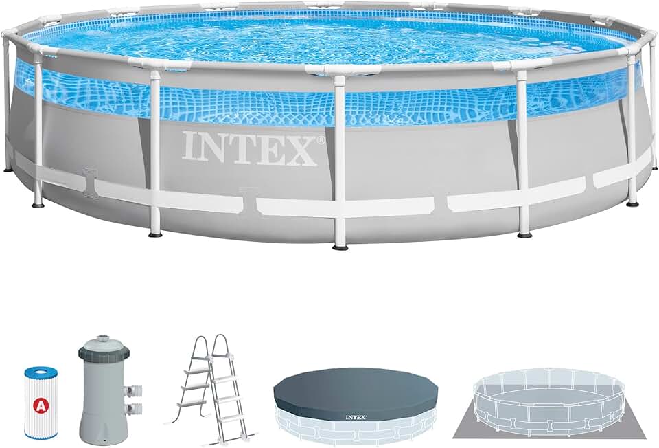 bleujardin - piscine tubulaire Clearview - 4,27 x 1,07 m - gris - 26722NP