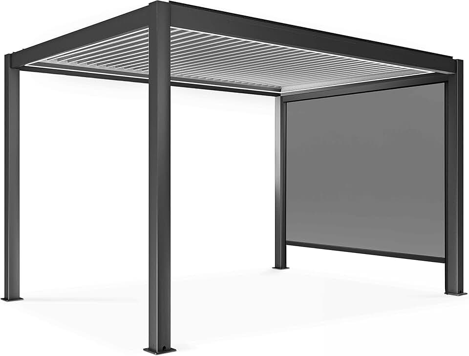 bleujardin - pergola bioclimatique motorisée éclairée autoportée 3x4m store
