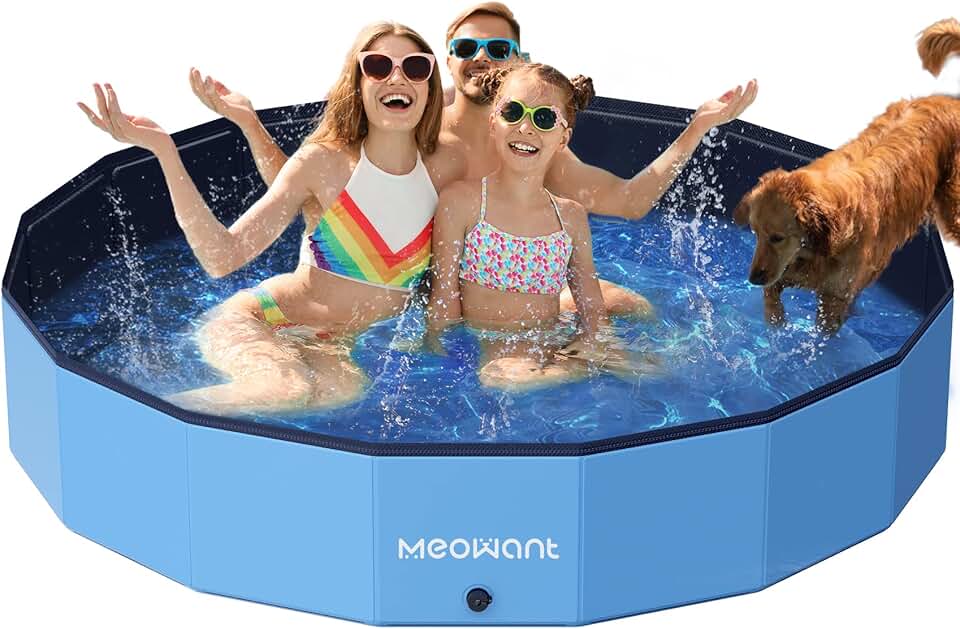 bleujardin - Piscine Pliable Grand Chien - 200x30cm - Antidérapante intérieure/Extérieure