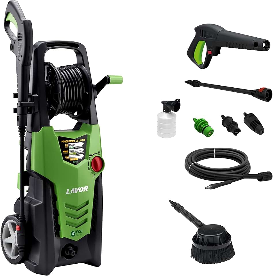 bleujardin - Planet 160 - 2500W, 160 bar, 510 l/h, enrouleur, brosse rotative - 160WPS