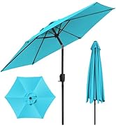 bleujardin Parasol de Jardin Exterieur 225cm, Grand Parasol Balcon Inclinable, Angle Réglable, Pro...