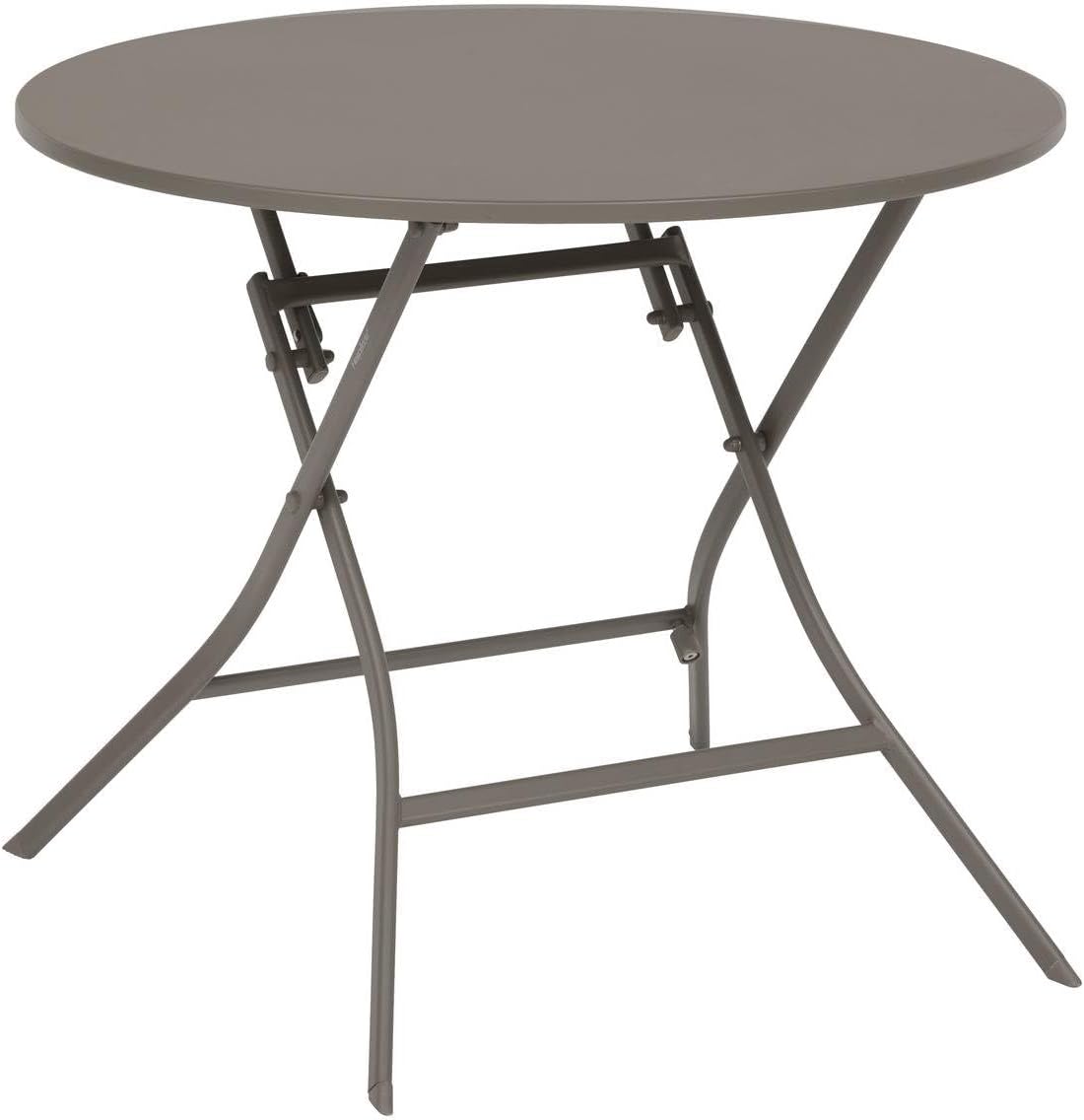bleujardin - Greensboro - table pliante ronde acier antirouille 4 places