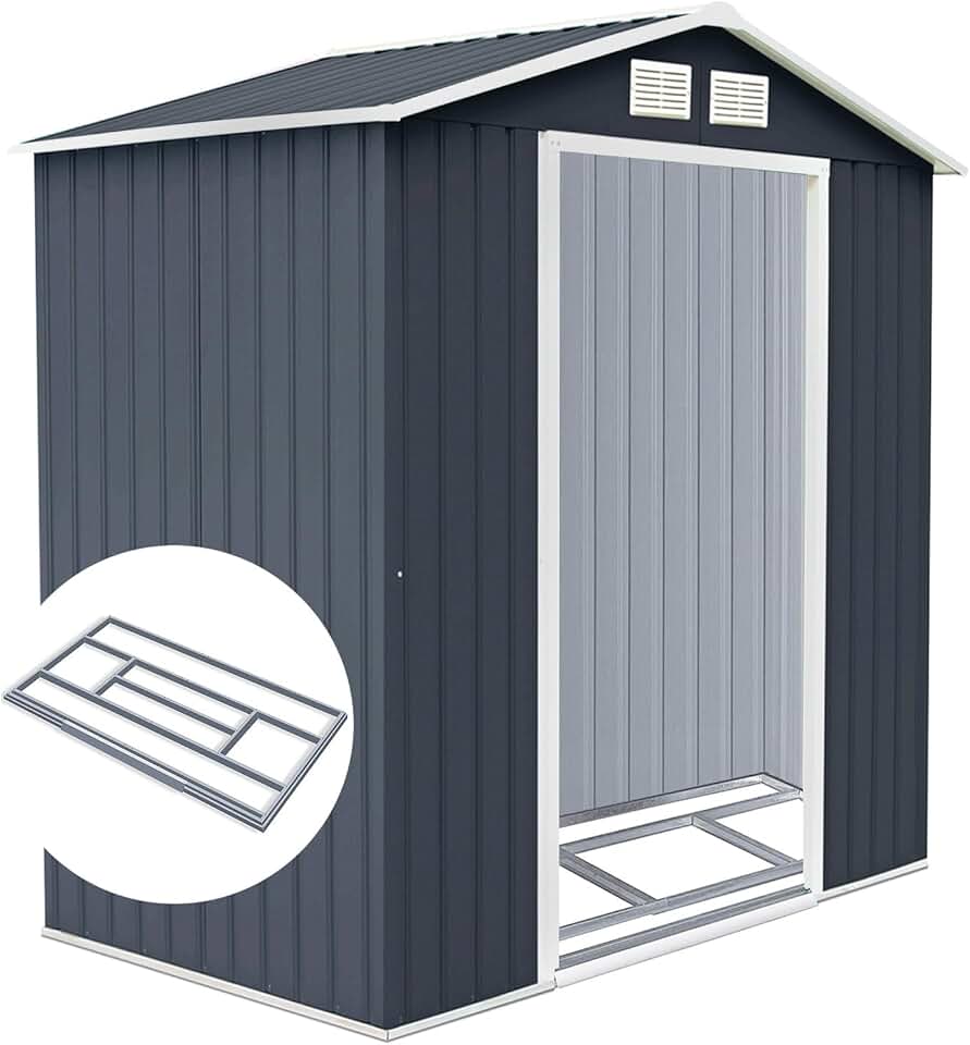 bleujardin - abri de jardin série acier - 213x127x185 cm - 2 portes coulissantes, 2 fenêtres, 3m² - bleujardin