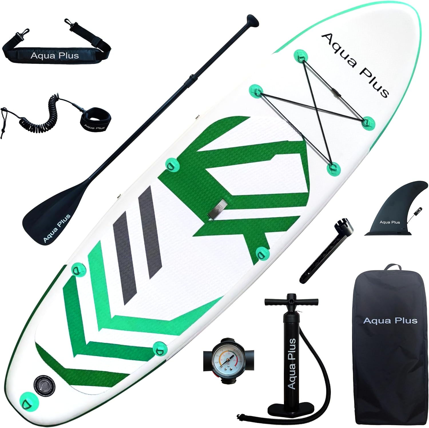 bleujardin - Stand Up Paddle Gonflable - 15cm - ISUP, pagaie, pompe, adulte/junior