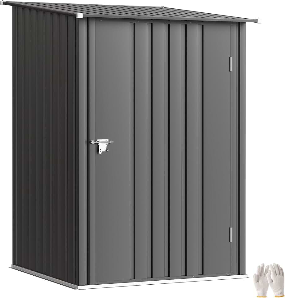 bleujardin - abri de jardin compact 1m², acier ondulé, porte verrouillable, 1x1,03x1,6 m