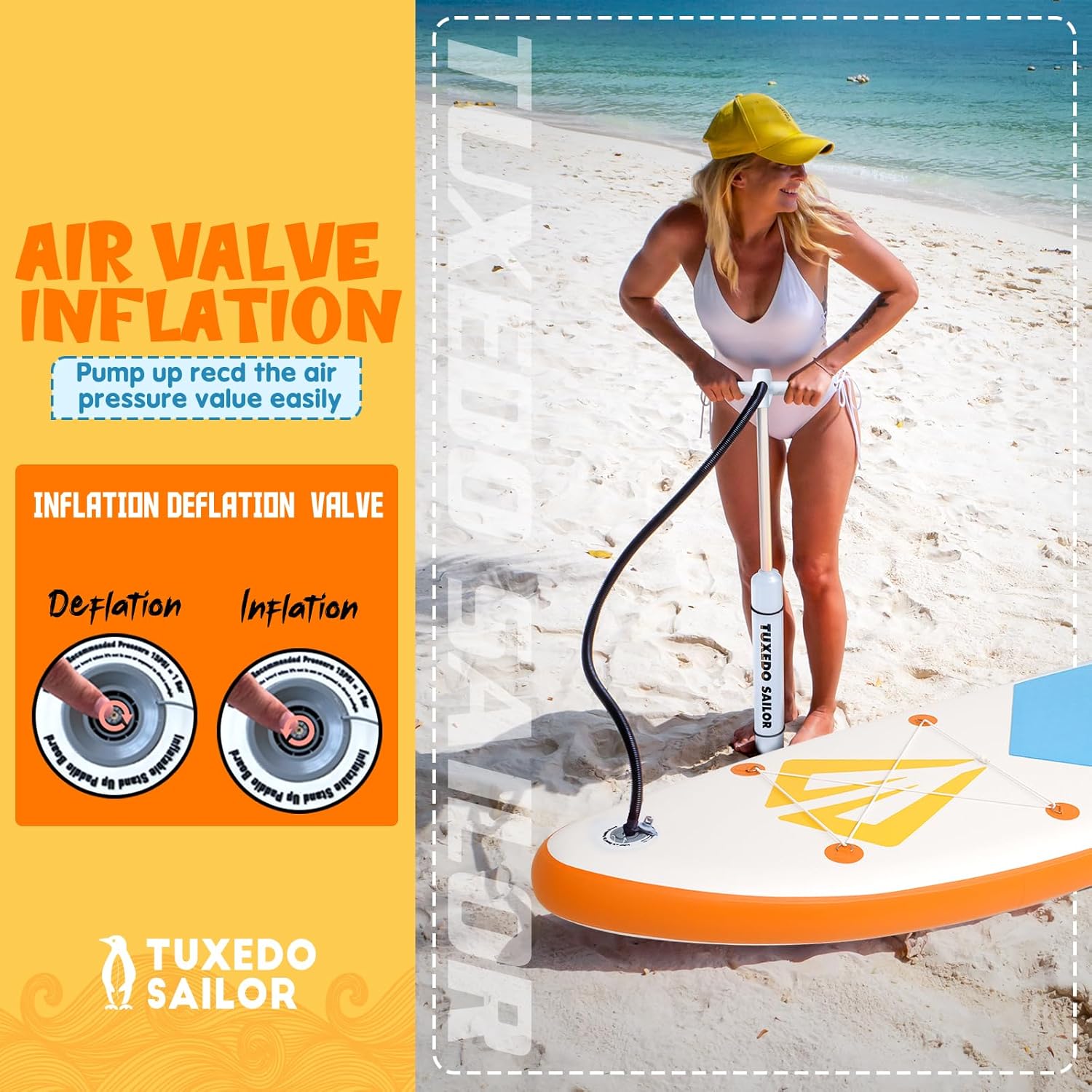 bleujardin - Paddle Gonflable Adulte - Stand Up - accessoires complets, stabilité, design premium