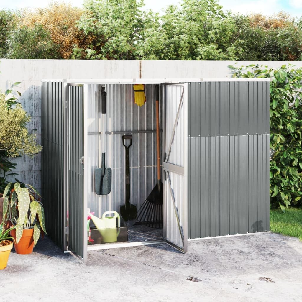 bleujardin Abri à Outils de Jardin Gris 225x89x161 cm Acier galvanisé, Maison & Jardin, Pelouses & Jardins, Vie en extérieur, Structures extérieures, Cabanes & abris de Jardin, Gris, (Poids 36.62KG)