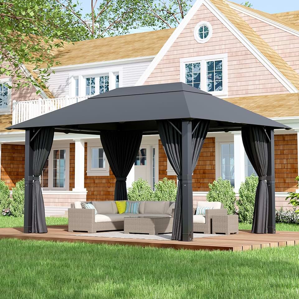 bleujardin - tonnelle aluminium jardin série extérieure - 3x4m - imperméable, anti-UV, résistante hiver