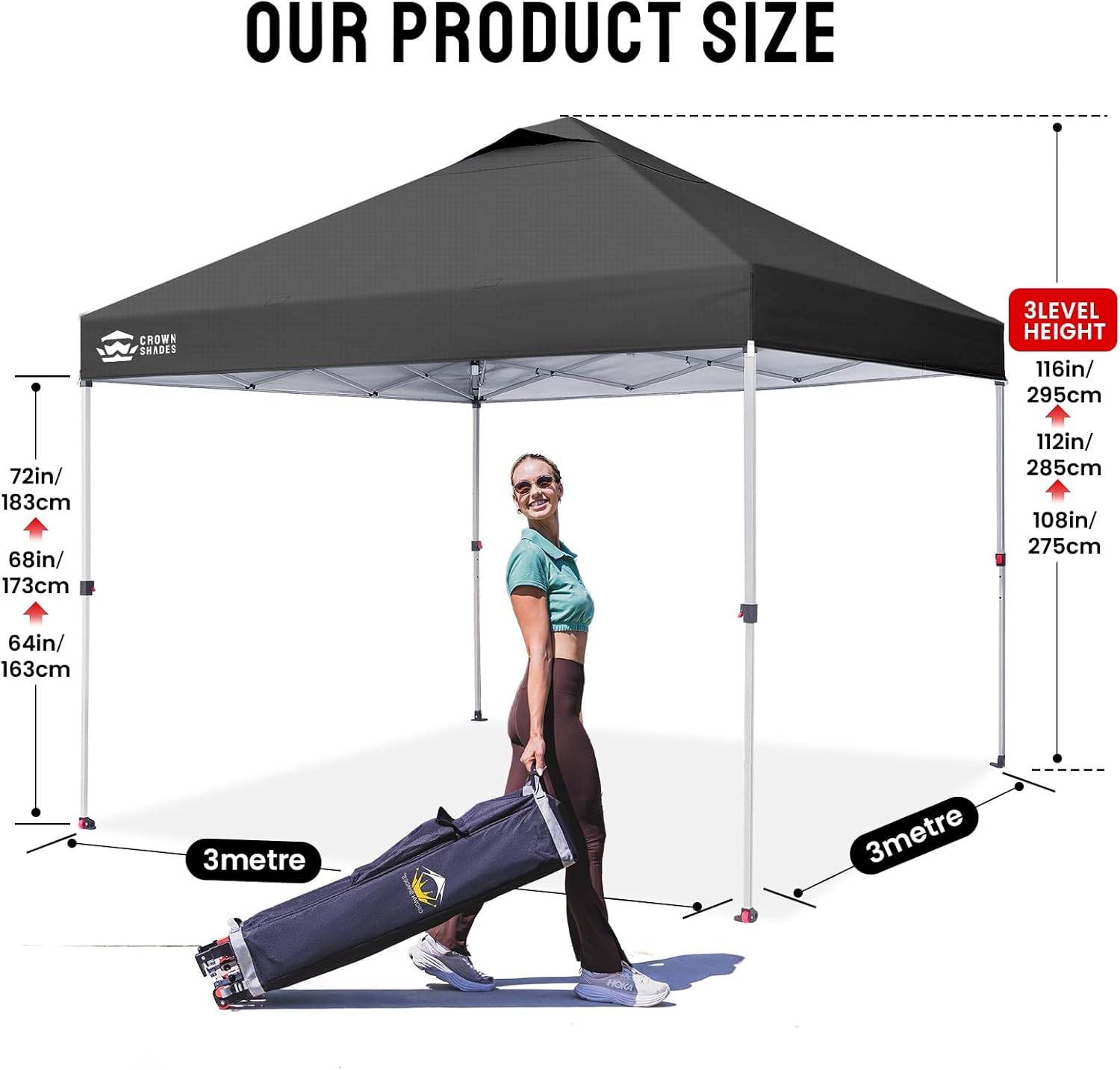 bleujardin - pop-up gazebo - 3x3m - imperméable, UPF 50+, sacs de sable