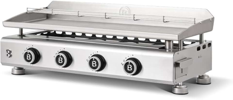 bleujardin - Silvia EVO - 84x34 cm - 4 feux inox, grille, tiroir graisse, 10,6 kW