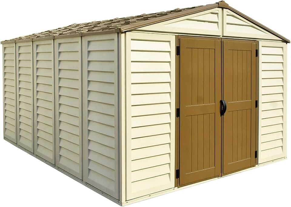 bleujardin - Woodbridge Plus - 10,5'x13' - abri jardin résine, beige/brun, 399,8x318,7x222 cm