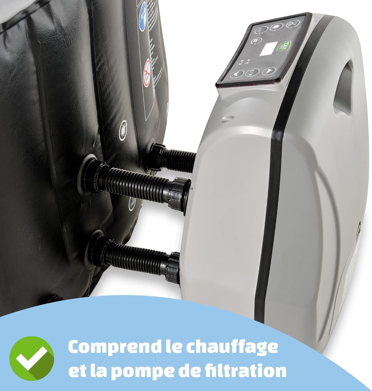 bleujardin - Silver Classic Spa - 204x65cm - 4 places, chauffage, 140 jets d'air, filtration