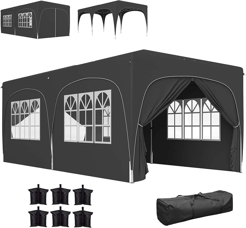 bleujardin - tonnelle pliante pop up - 3x6m - UPF50+, réglable, sac transport