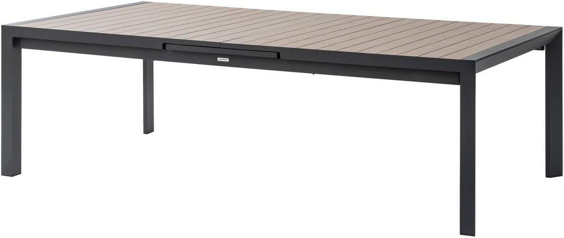 bleujardin - Evasion - grande table extensible 14 places - aluminium effet bois, rallonge, extérieur