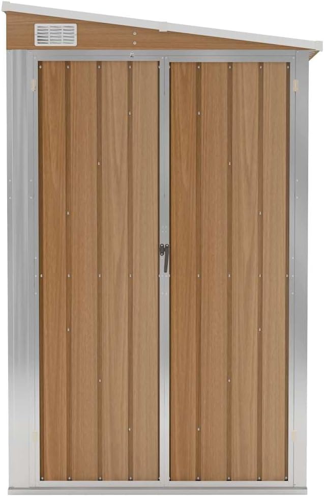 bleujardin Abri de Jardin Mural Marron 118x194x178 cm Acier galvanisé, Maison & Jardin, Pelouses & Jardins, Vie en extérieur, Structures extérieures, Cabanes & abris de Jardin, Brun, (Poids 31.54KG)