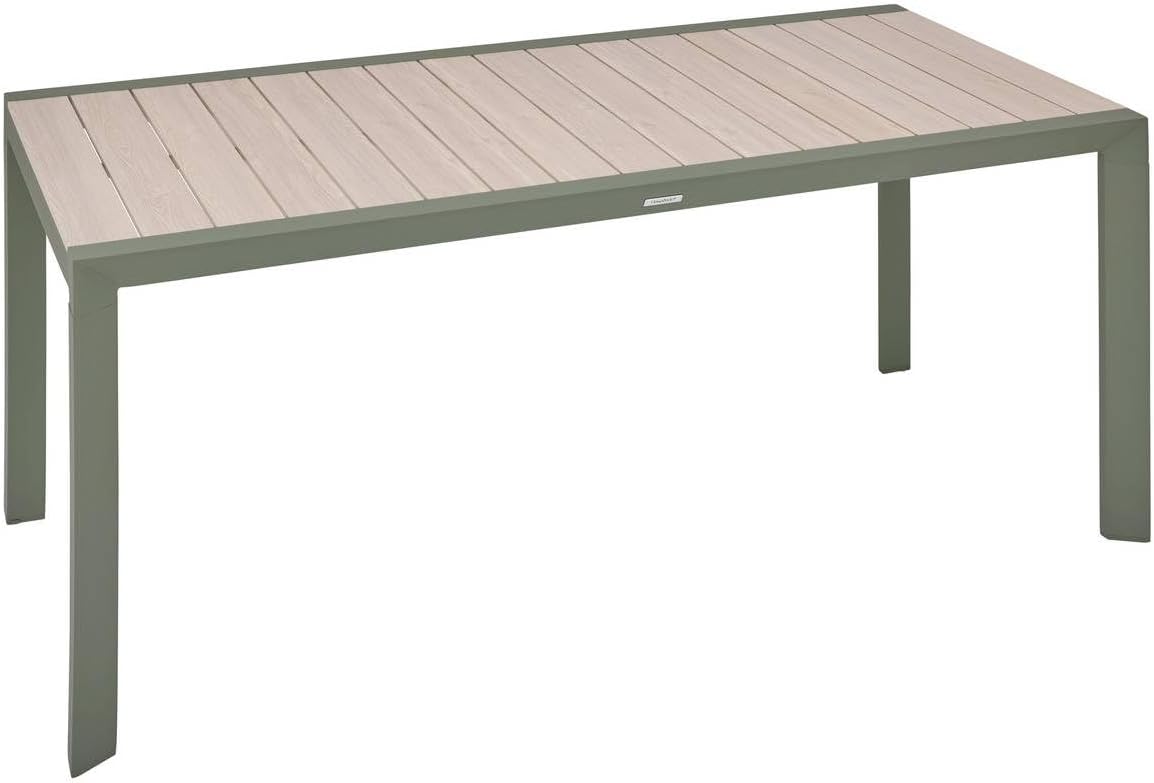 bleujardin - Table Evasion 6 places - 180x90 cm - alu beige lin/laurier