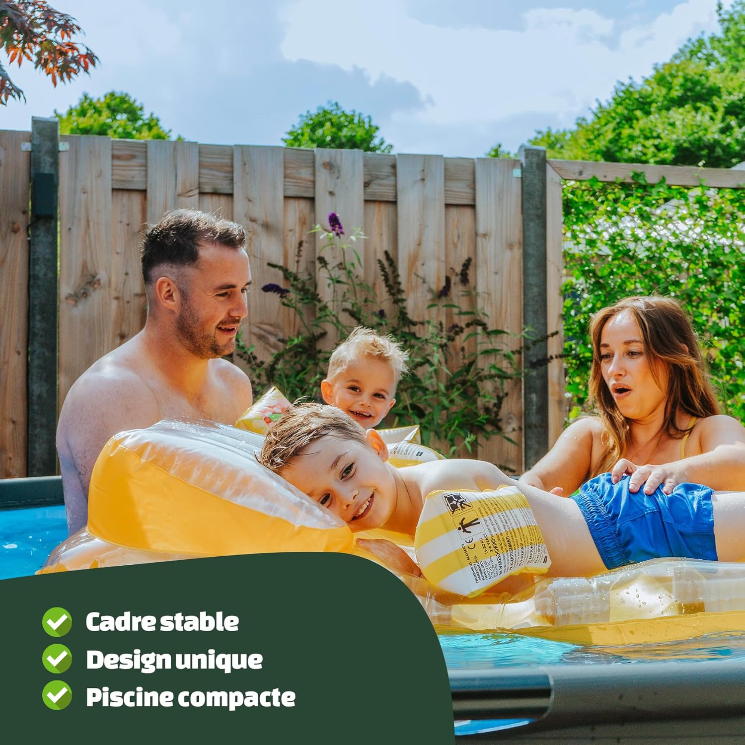bleujardin Piscine Tubulaire Lime - ø360x76cm - Piscine Hors Sol Ronde Grande avec Pompe Filtrante à Cartouche - Entrée Basse - Idéal pour Les Jeunes Enfants - Cadre Stable - Design Unique - Vert