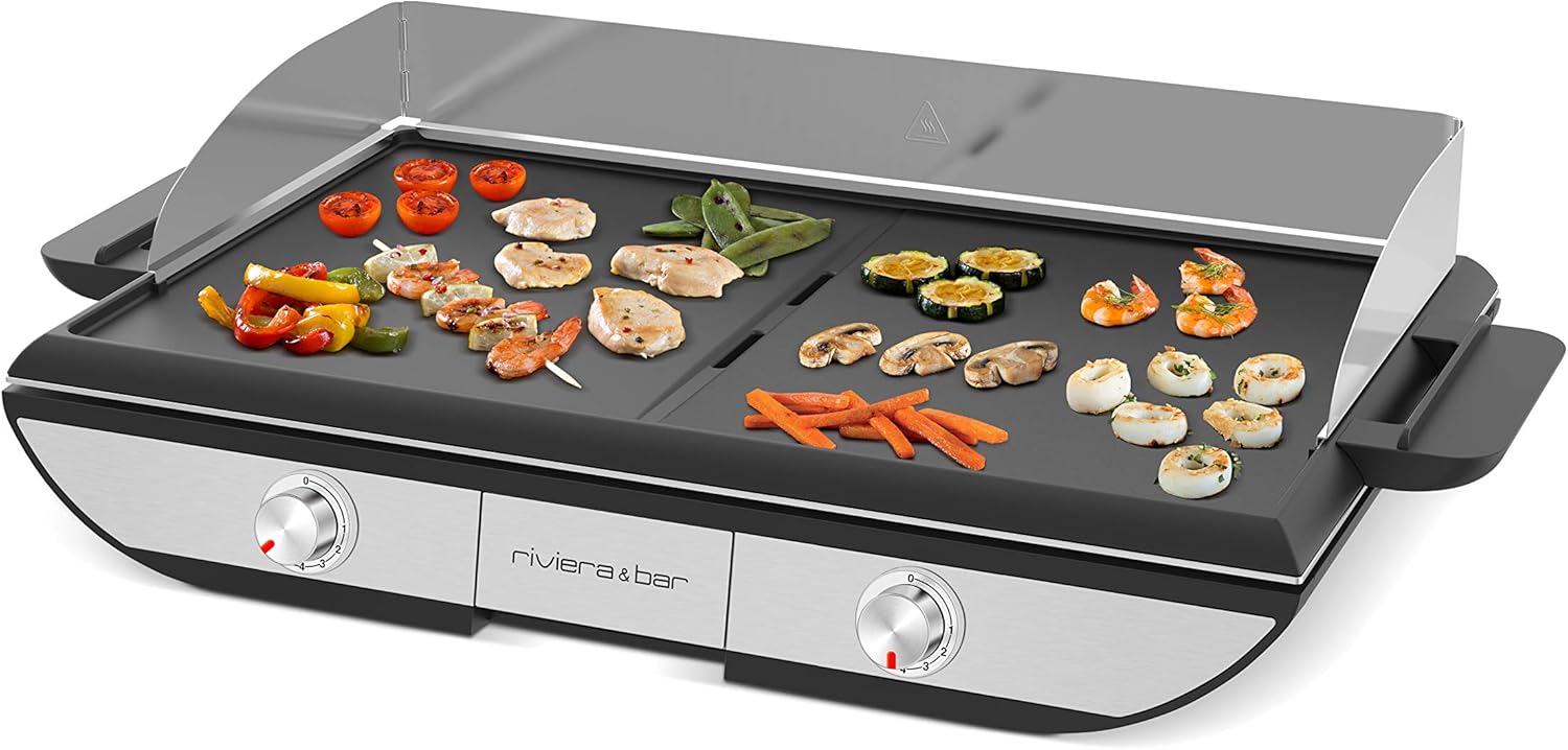 Riviera&Bar - combiné plancha/gril - 53,5x33 cm - fonte, plaques antiadhésives, réversible, lave-vaisselle, 2300W