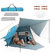 bleujardin Tente Familiale de Camping Pop-Up avec Grand Auvent Anti-UV, 2-3 Places, Protection UPF...