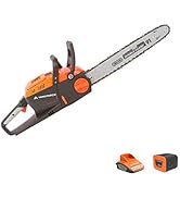 bleujardin - Tronçonneuse sans-fil 40V avec Guide-Chaîne Oregon de 35cm, Batterie et Chargeur - L...