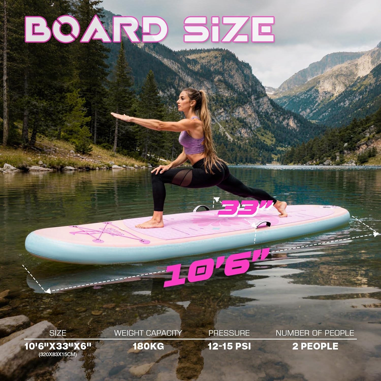 bleujardin - Paddle Gonflable Adulte - planche SUP - accessoires complets - dimensions standards