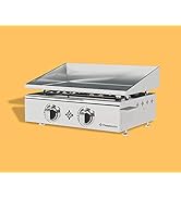 bleujardin Plancha Gaz Tout INOX 2 Feux 5 KW - Anti-adhésive et Nettoyage Facile modèle Flamenco