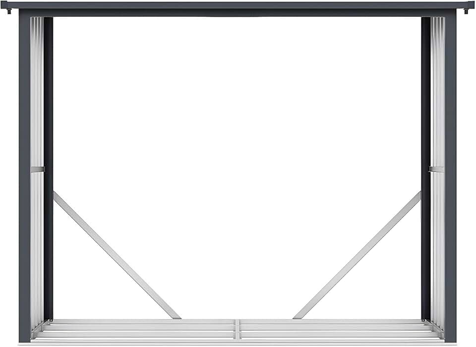 bleujardin Abri b√ªches métal en Acier galvanisé Effet Bois 4,9 st√®res - 4,1 m3 Winwood - L.242 x P.89 x H.190 cm