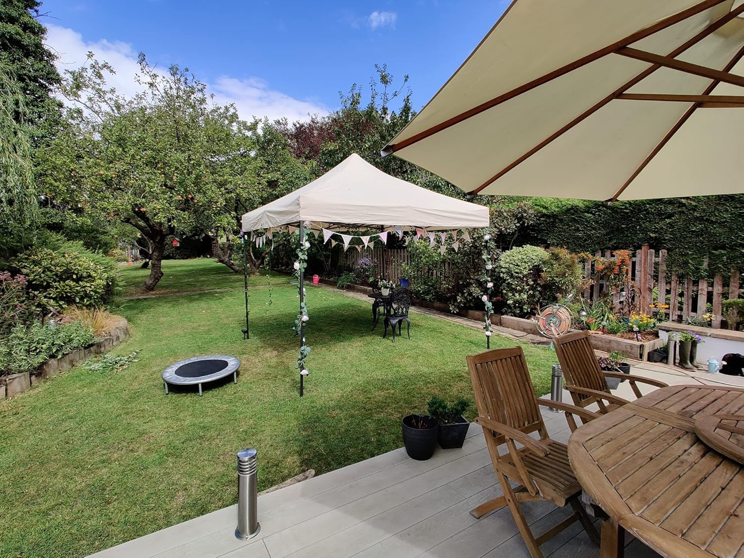 bleujardin | Tonnelle Pliante 3x3m | Matériaux Robustes, Entièrement Étanches et de Haute Qualité (Beige)