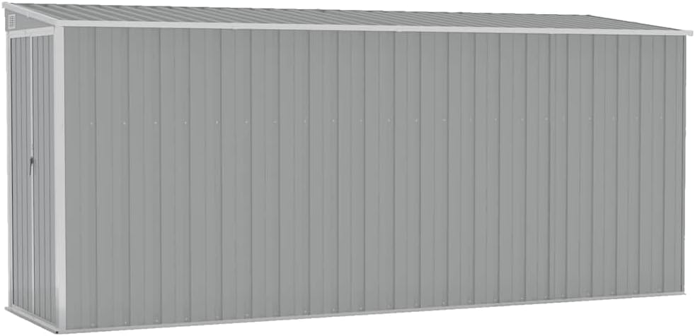bleujardin Abri de Jardin Mural Gris 118x382x178 cm Acier galvanisé,Structures extérieures, Cabanes & abris de Jardin,316230