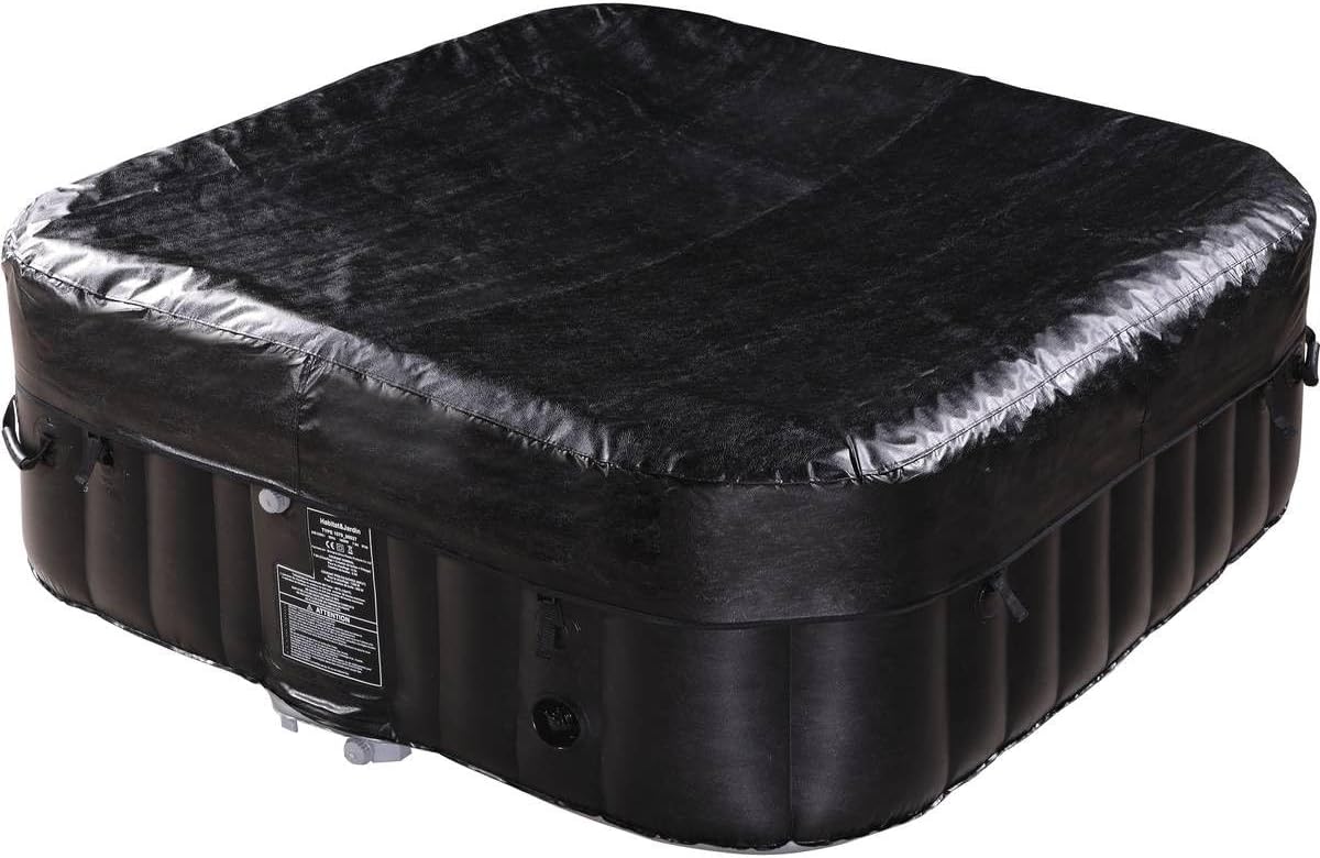 Spa gonflable - 6 places, PVC, gris/noir, dimensions généreuses