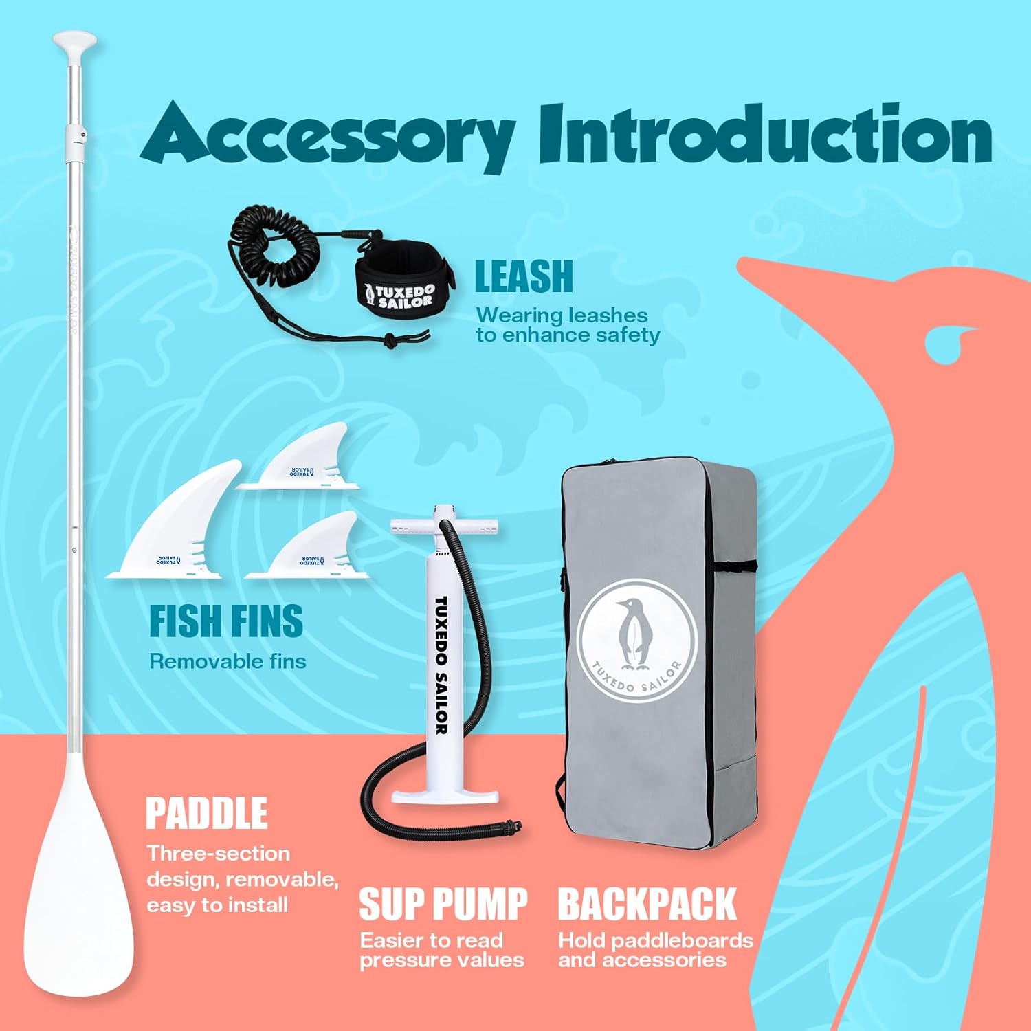 bleujardin - Paddle Gonflable Adulte - SUP 320 cm - avec accessoires complets