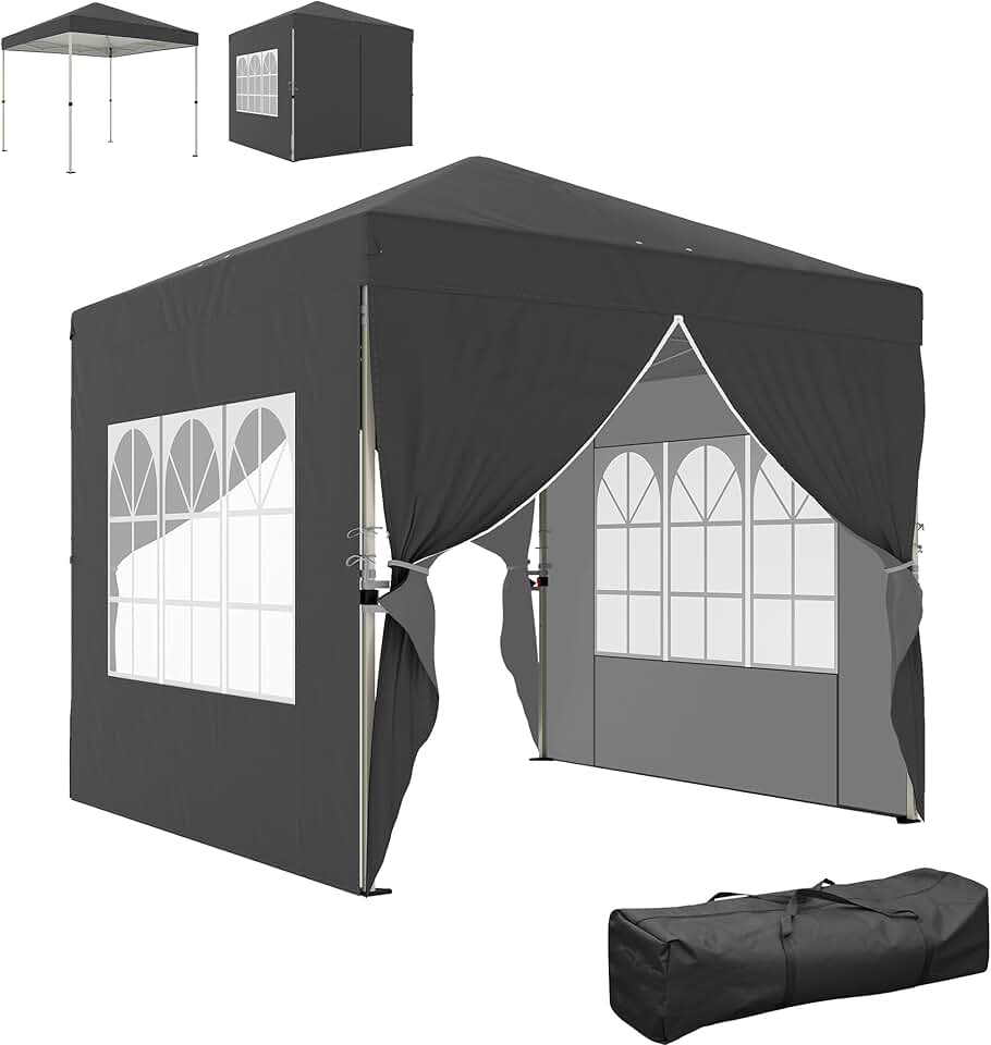 bleujardin - tonnelle pop-up Series - 2,5x2,5m - protection UV50+, 4 parois, sac transport, hauteur réglable