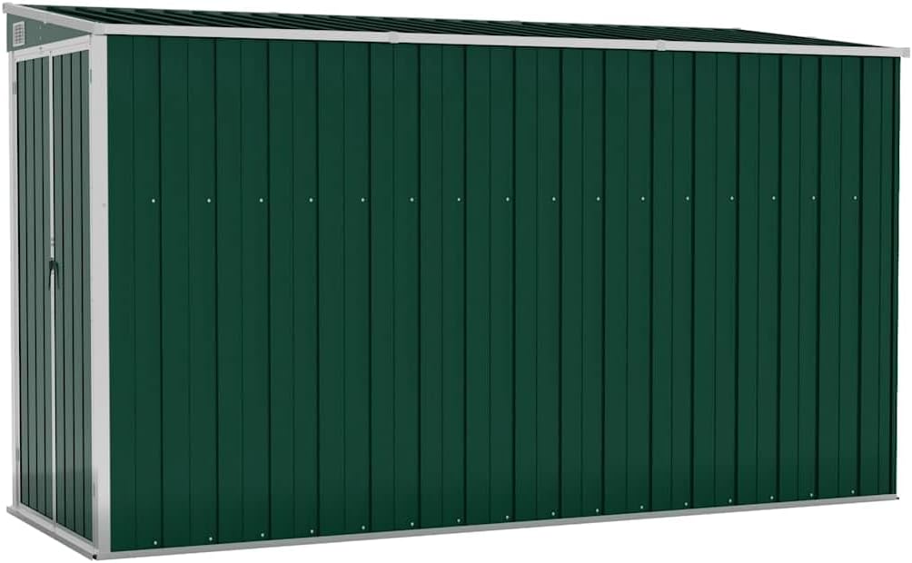bleujardin Abri de Jardin Mural Vert 118x288x178 cm Acier galvanisé,Structures extérieures, Cabanes & abris de Jardin,316225